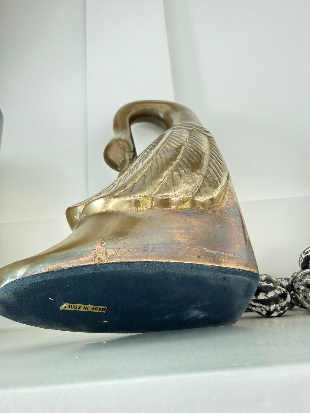 Vintage Brass Swan Bookends