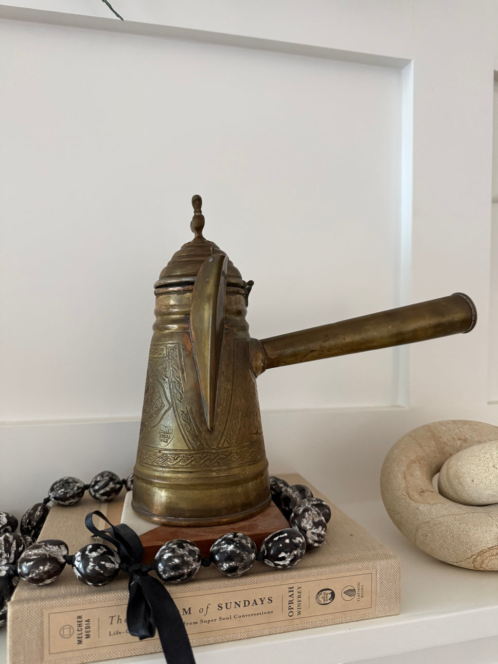 Iskandar Matar and Sons (Nazareth) handmade brass & copper coffee pot