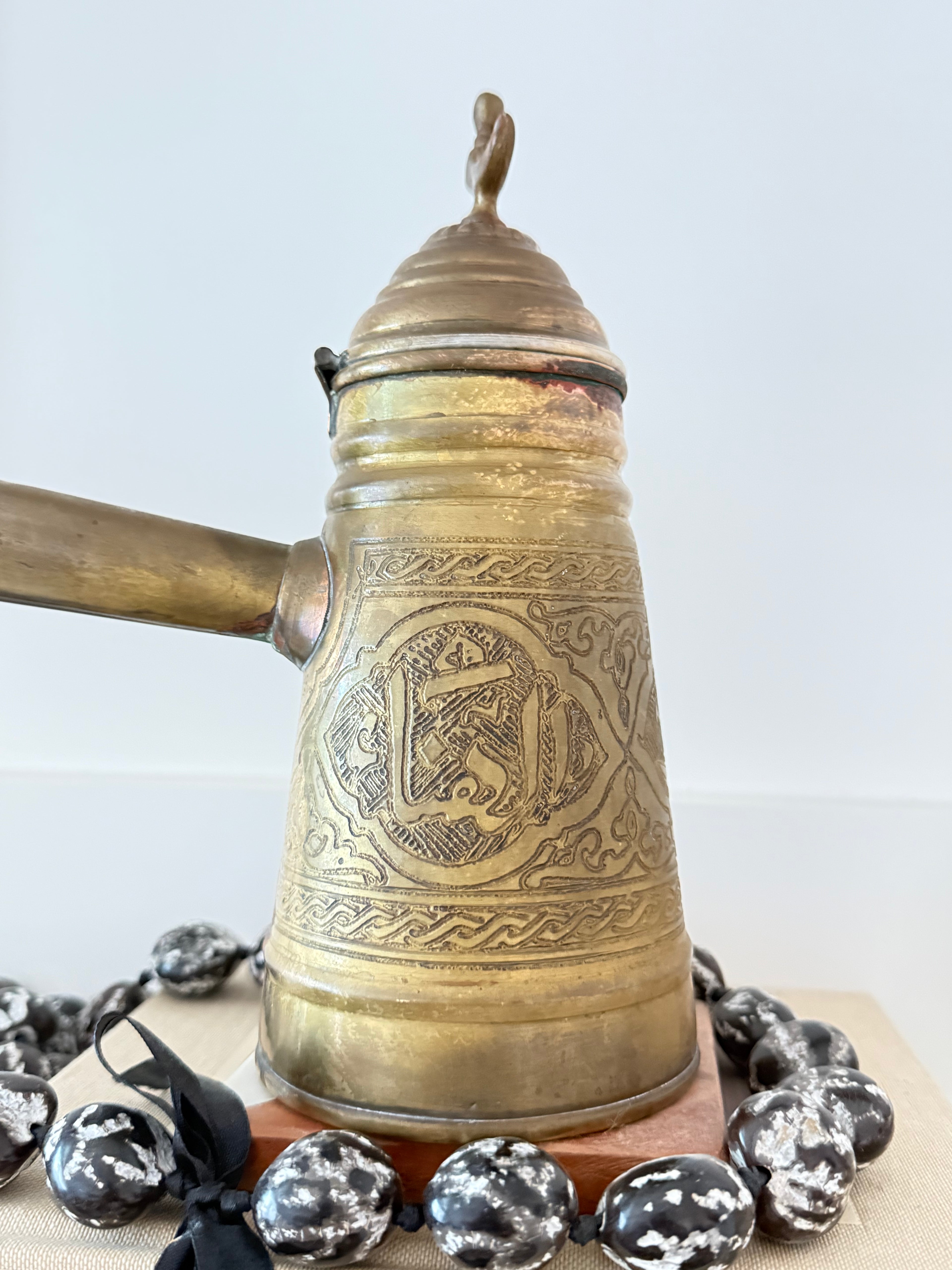 Iskandar Matar and Sons (Nazareth) handmade brass & copper coffee pot